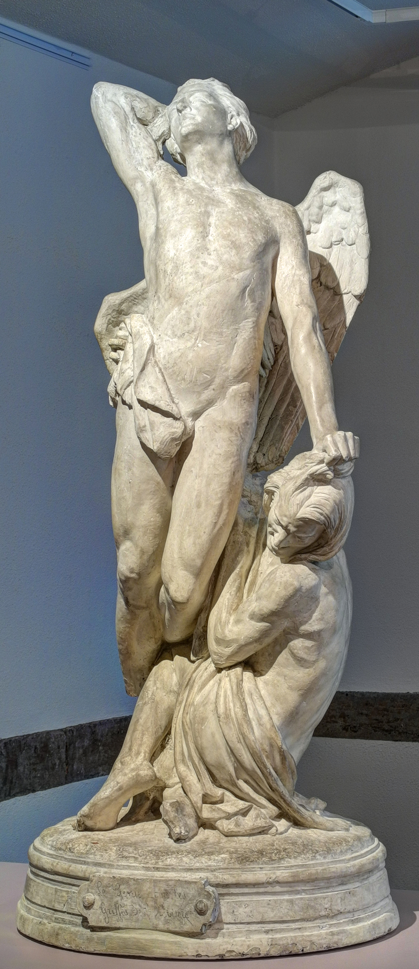 Le génie dans les griffes de la misère, Frédéric-Auguste Bartholdi. 1859, plâtre